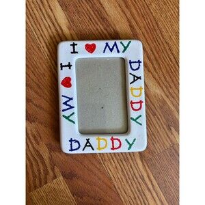 I Love My Daddy Frame 3.5x5 Vintage Father’s Day Gift Heart  Writing Dad Child